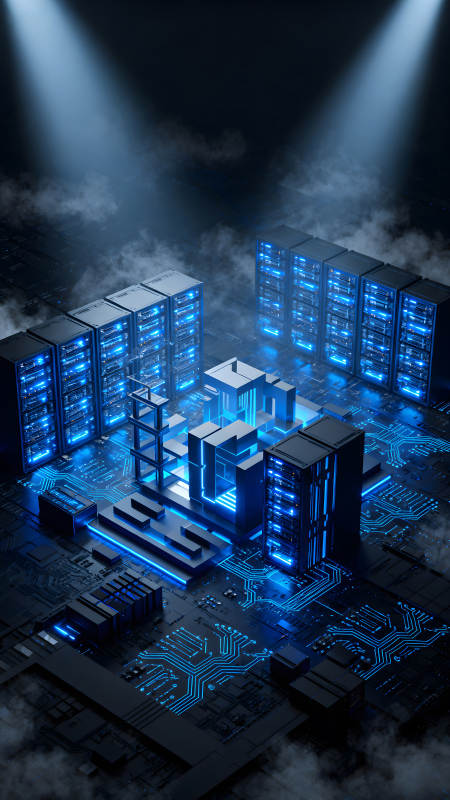 未来数据中心科技感十足图片