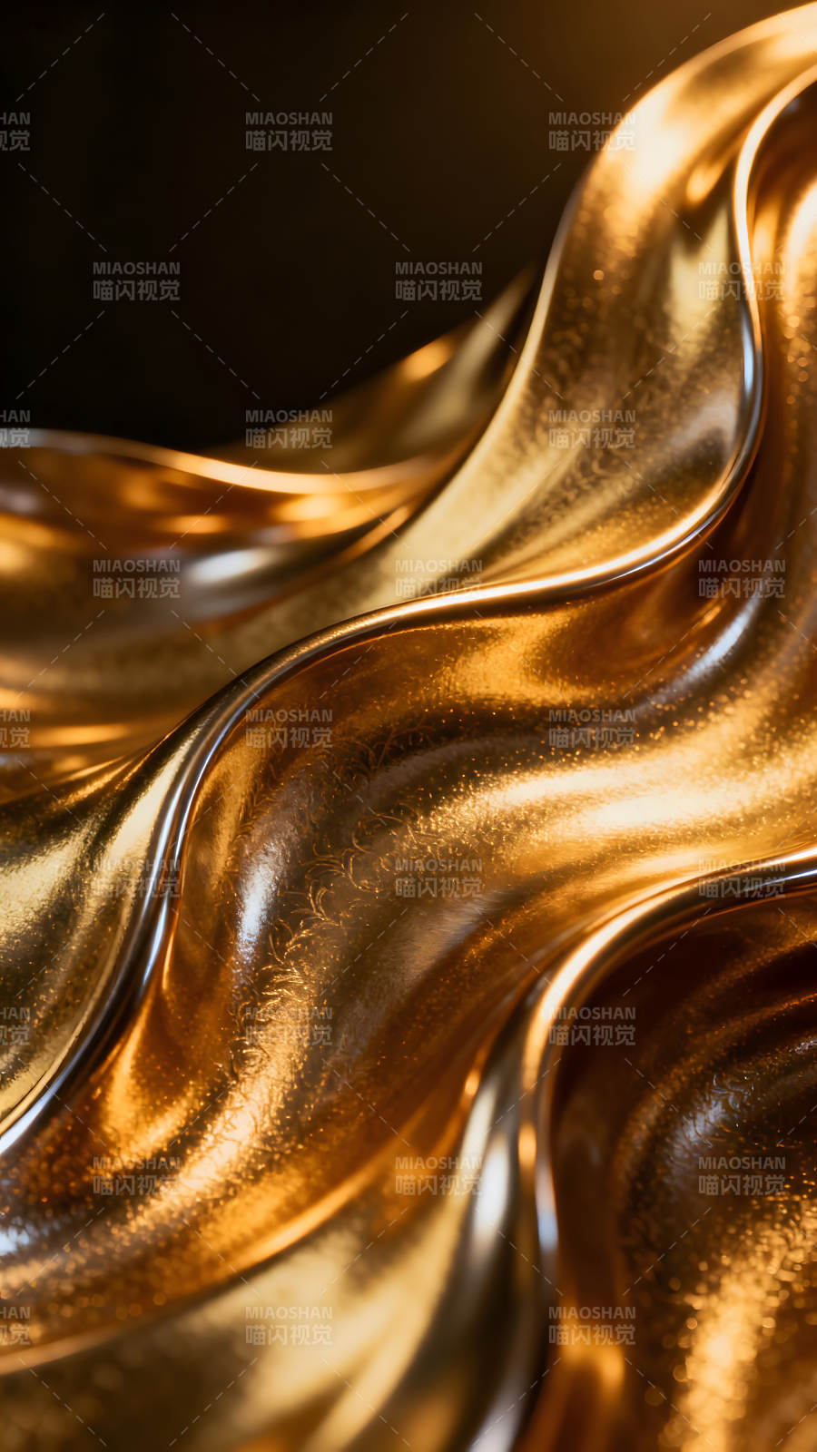 金色丝绸流动光影质感图片