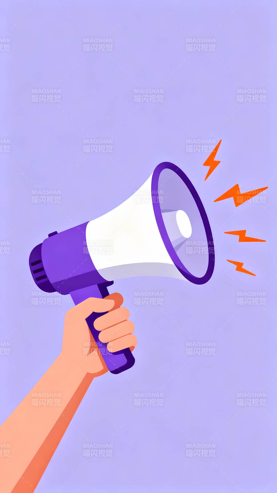 手持扩音器发出声音的画面图片