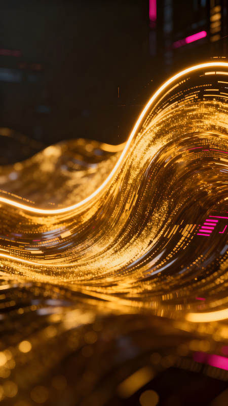 金色光波抽象艺术图片