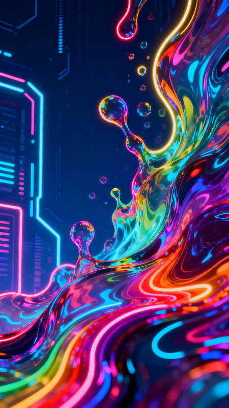 霓虹灯光色彩流动的美丽抽象图图片