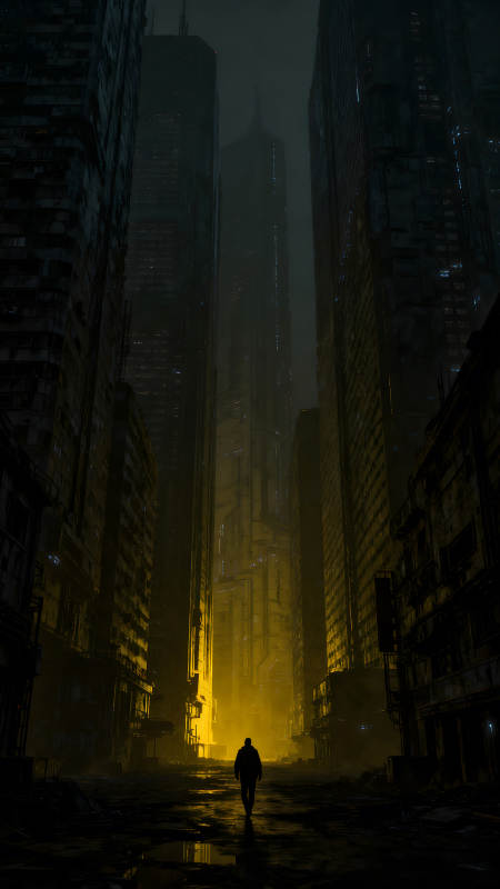 末日城市行人黑暗氛围图片