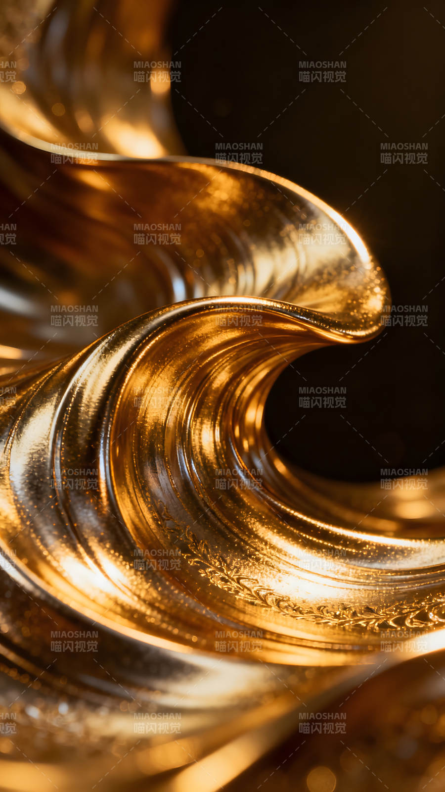 金光闪耀的螺旋形艺术品图片