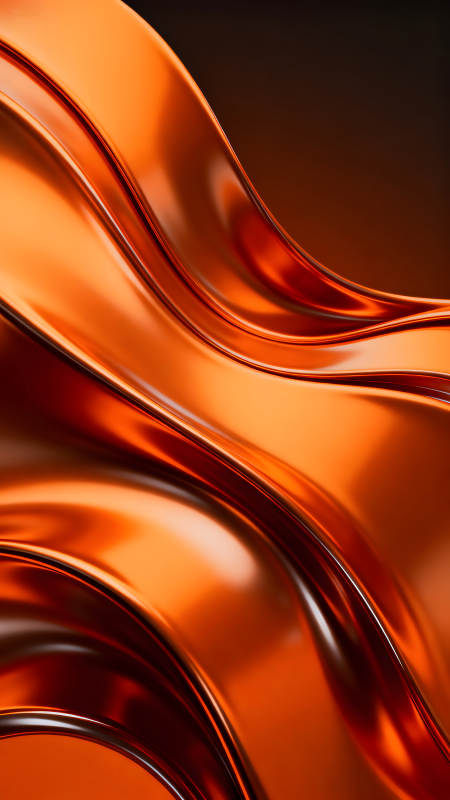 流畅橙色金属质感抽象图片