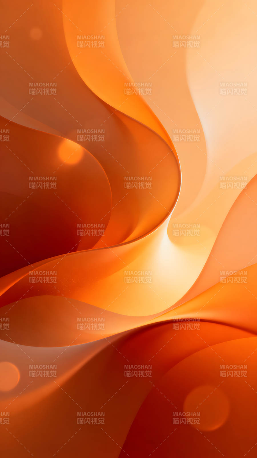 橙色抽象流动感设计图片