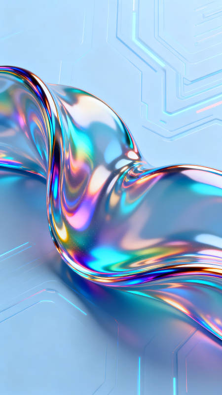 彩虹玻璃扭曲流动未来科技感图片