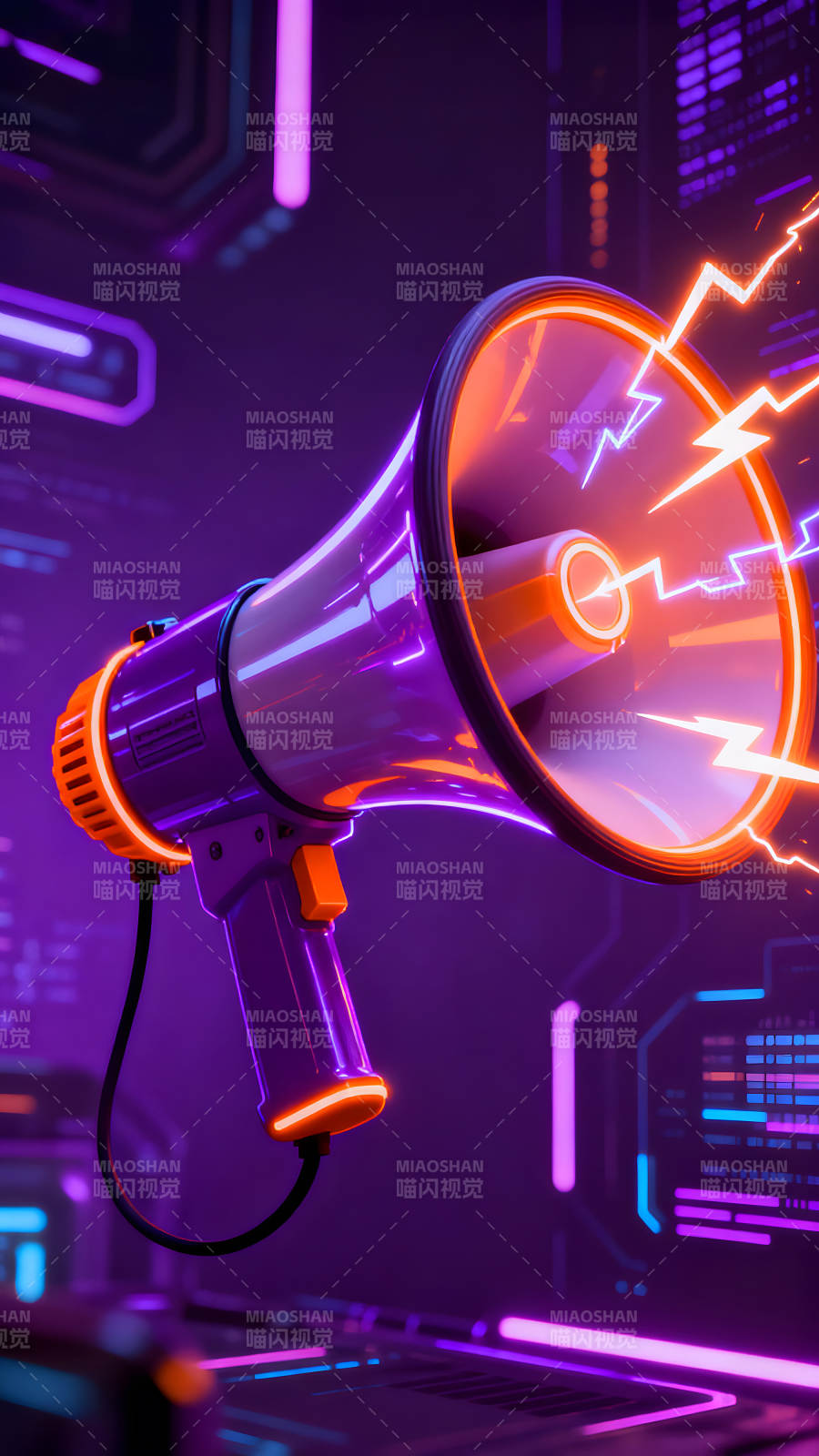 未来风格扬声器电光闪耀图片