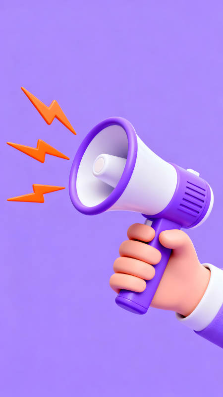 卡通手持扩音器发布声音图片