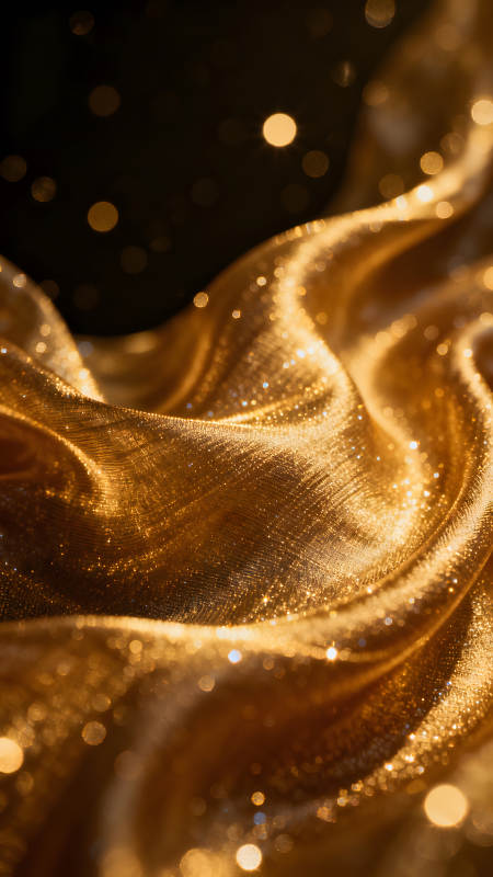 金光闪闪的金色丝绸褶皱图片