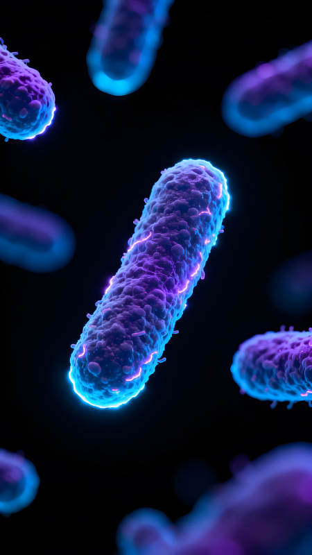 细菌特效图蓝紫色光图片