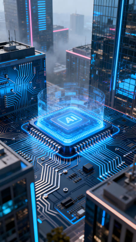 AI芯片城市数字互联图片