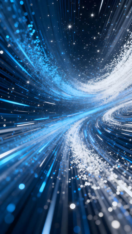 蓝色的星云和光束构成动态效果图片