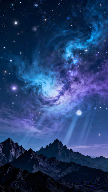 宇宙山脉星空奇观图片