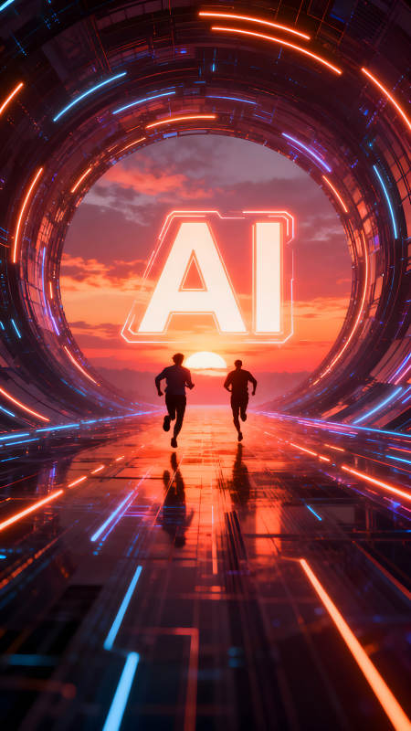 AI时代奔跑的未来愿景图片
