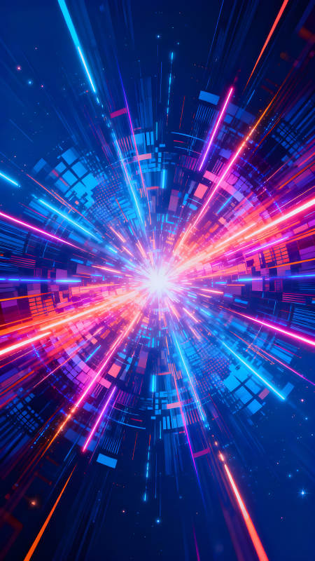 绚丽的光线爆发于科技空间图片