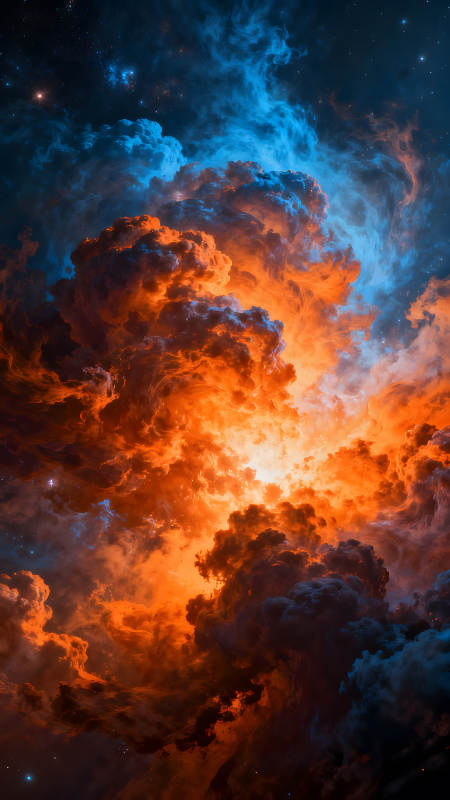 宇宙烈焰星云绚烂辉煌景象图片