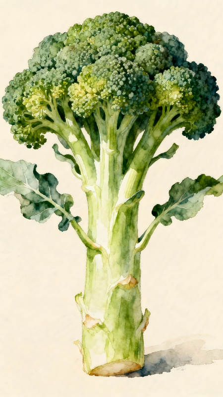 水彩西兰花特写图片