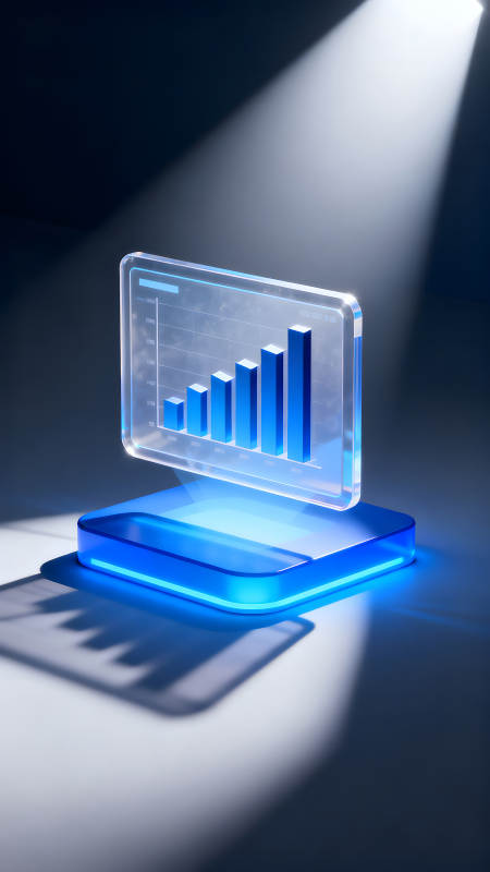 蓝色的数据图表展示图片