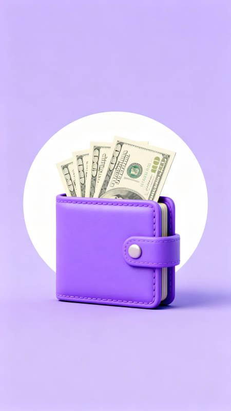 钱包里装满百元美钞图片