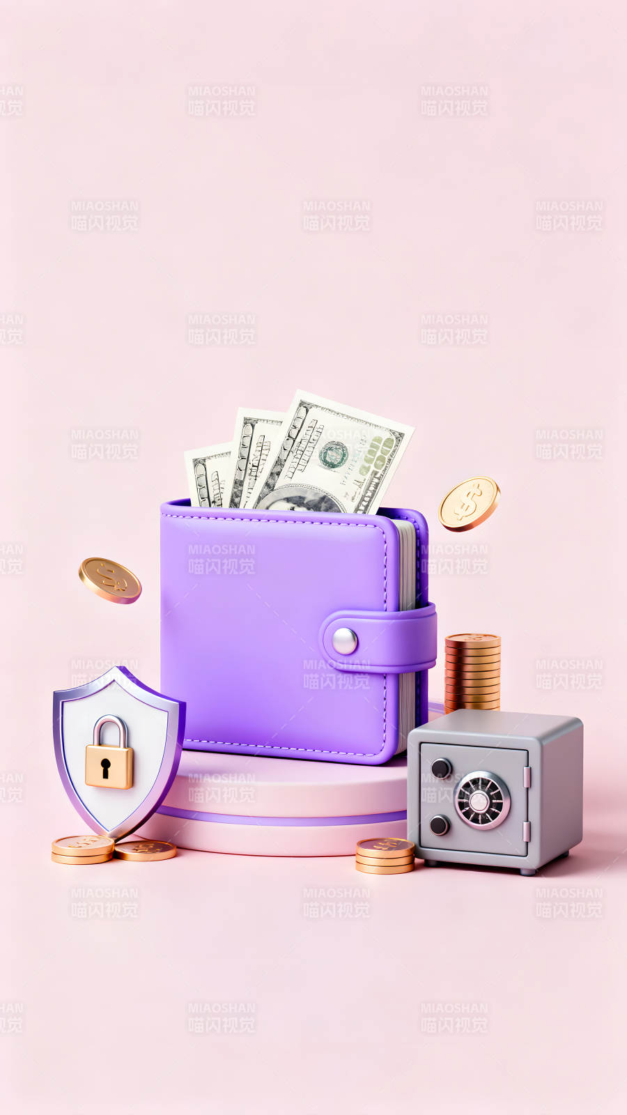 钱包钞票硬币保险箱安全保护图片