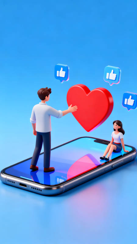 社交媒体爱情互动图片