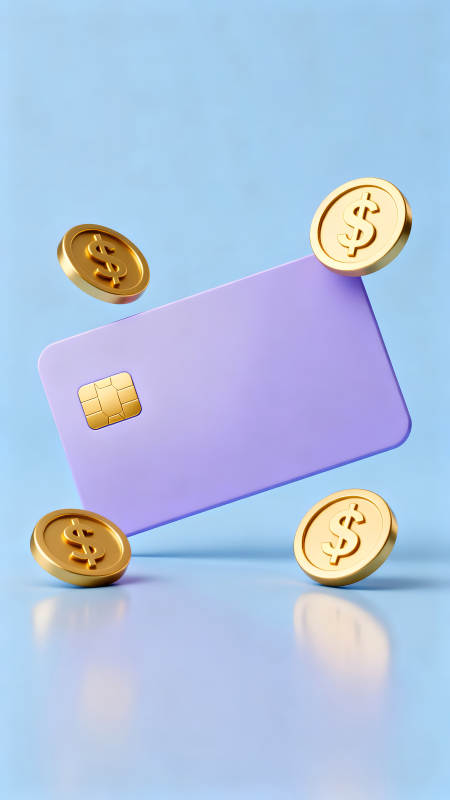 金币信用卡与财富积累图片