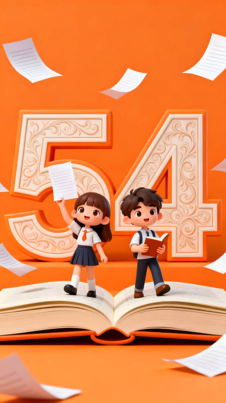 书本数字与卡通学生图片