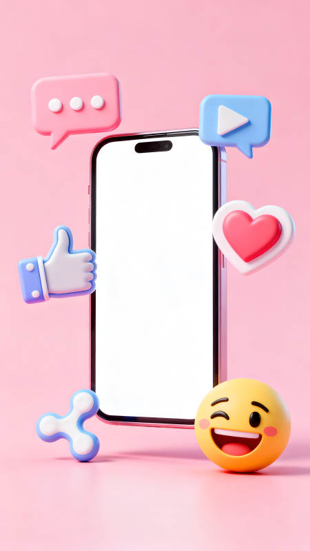 手机与社交媒体图标图片