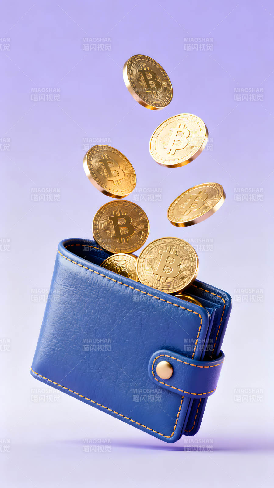 比特币从钱包中飞出图片