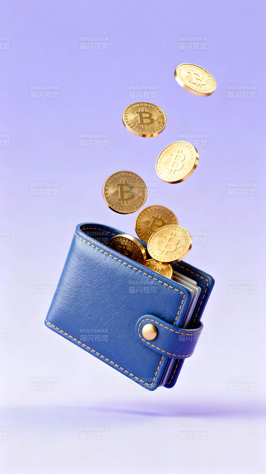 钱包比特币金币飞出数字货币图片