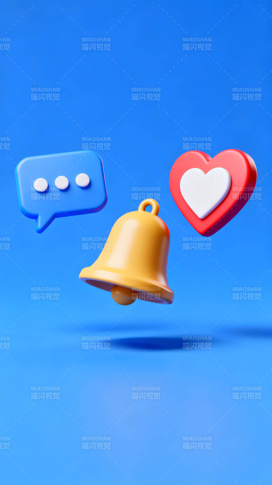 社交媒体通知图标悬浮图片