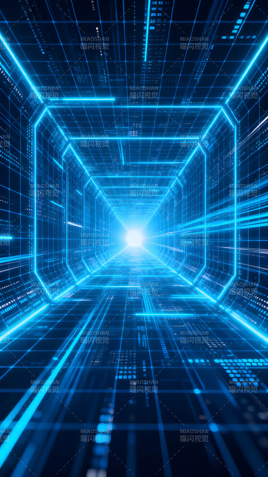 科技感蓝色隧道数字通道未来感图片
