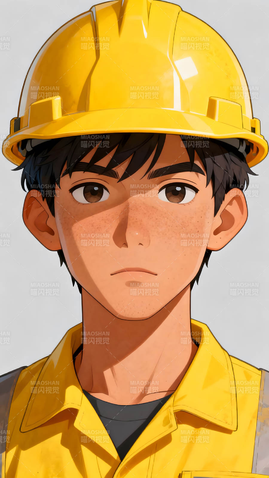 戴安全帽的动漫人物特写图片
