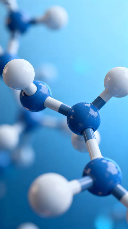 分子结构模型蓝白色调图片