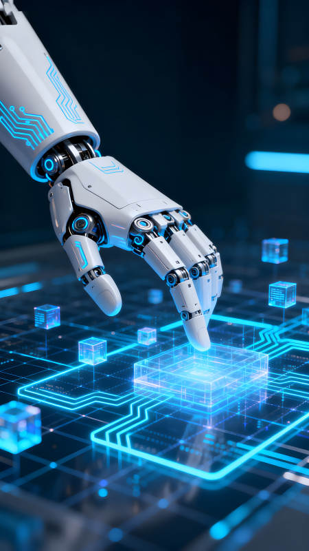 机械手臂连接电路科技图片