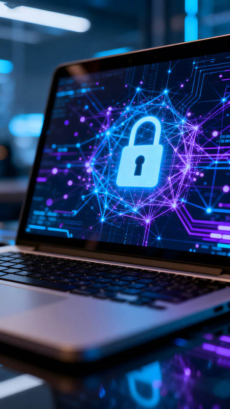 笔记本屏幕显示安全锁图案图片