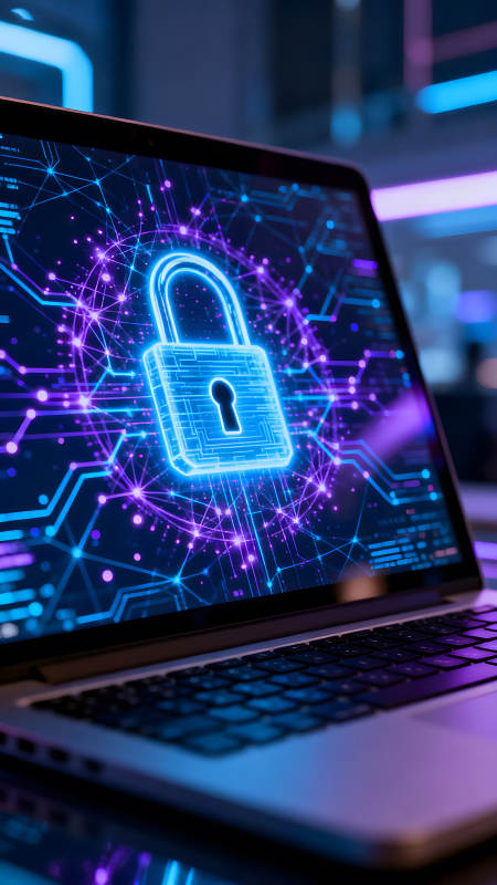 电脑屏幕上的安全锁图标图片