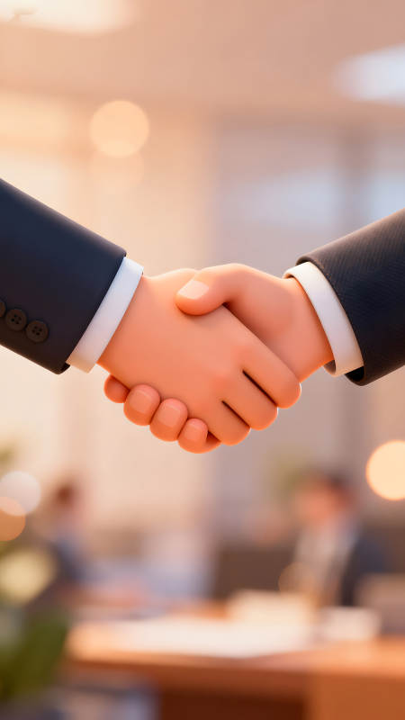 卡通风格握手表达合作图片