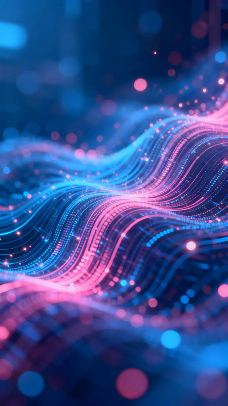 蓝粉色科技抽象线条光点图片