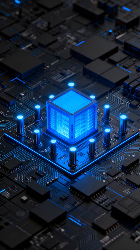 未来科技电路板中心发光图片