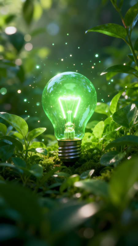 绿色灯泡环保概念图片