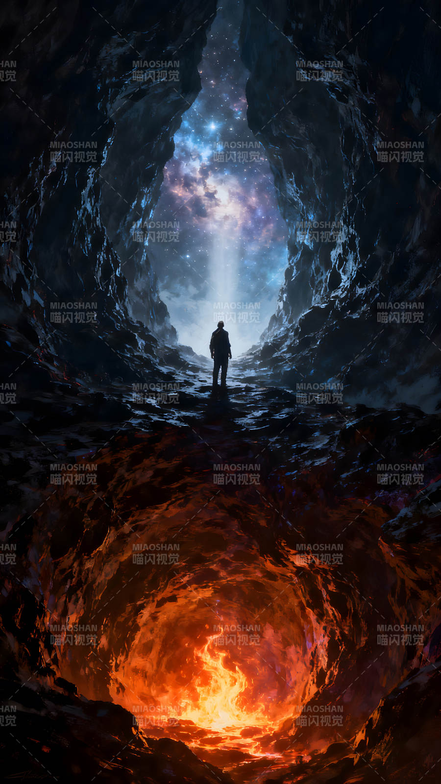 宇宙与地狱的相遇孤独之人前行图片