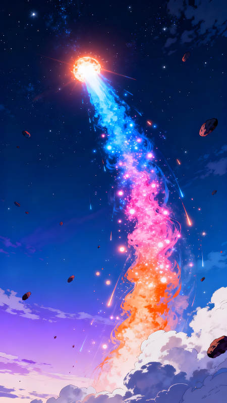 宇宙流星炫彩景象图片