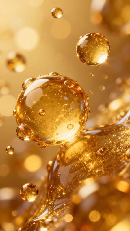 金黄色液体滴落特写图片