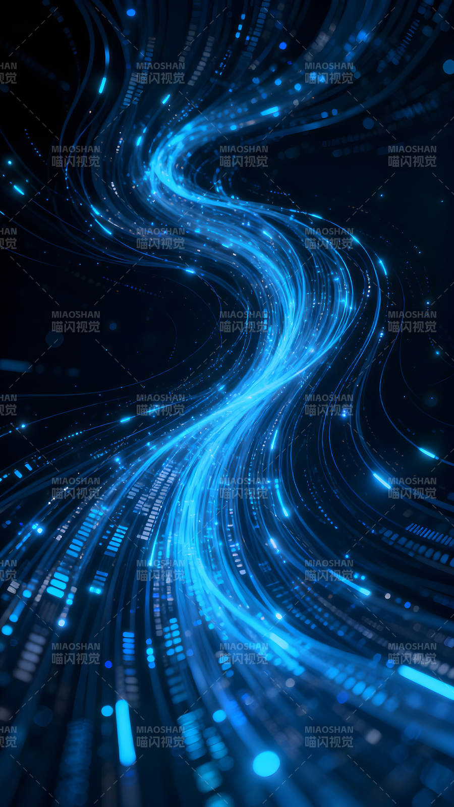 蓝光数据流动的抽象图图片