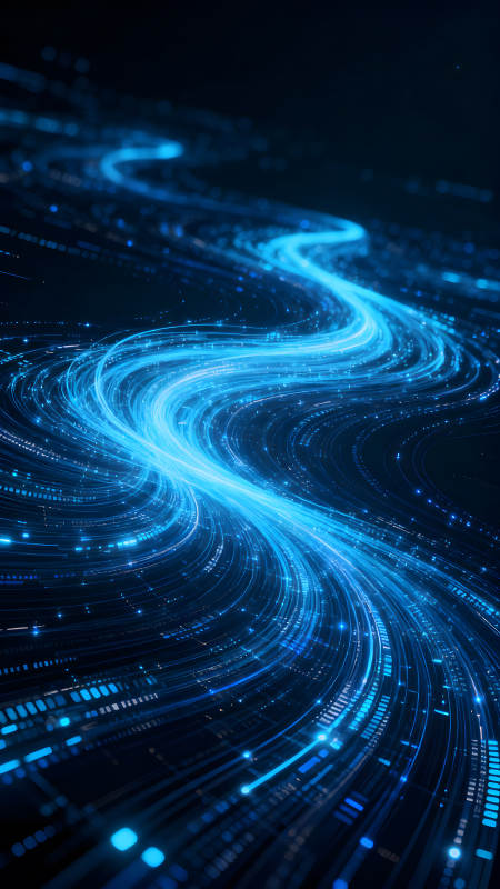 蓝光数据流动的抽象艺术图片