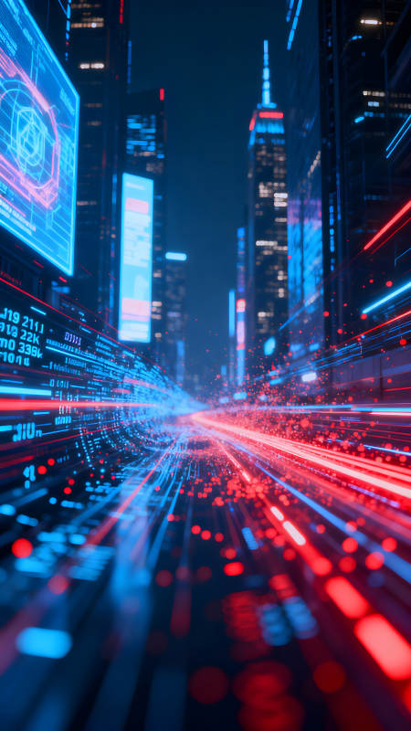 赛博朋克风格城市夜景图片