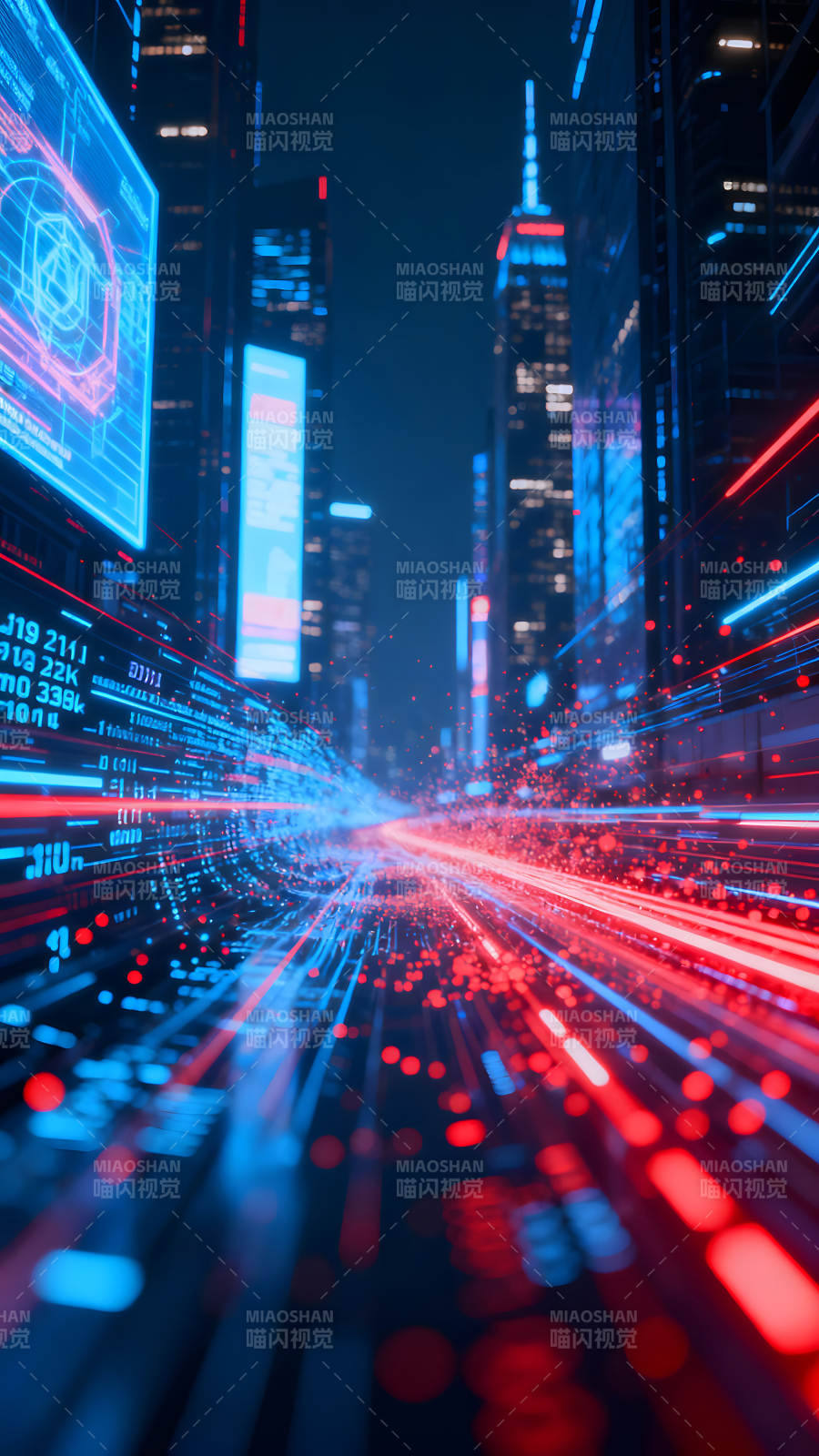 赛博朋克风格城市夜景图片