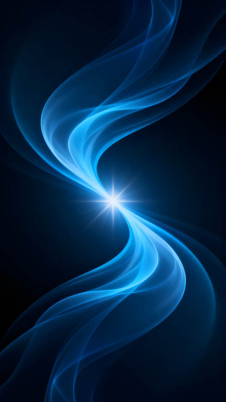 蓝色光芒环绕中心光点图片