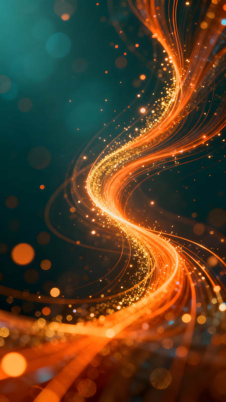 火焰光束穿梭于深邃背景之上图片